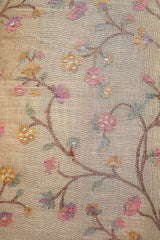 Tortila Brown Embroidered Linen Dress Material