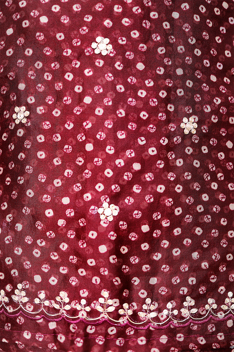 Syrup Brown  Embellished Organza Silk Dress Material