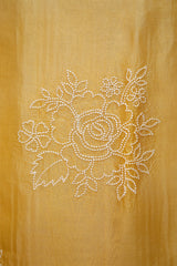 Canary Yellow Embroidered Organza Silk Dress Material