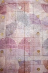 Cherry Blossom Pink Geometrical Printed Organza Silk Dress Material