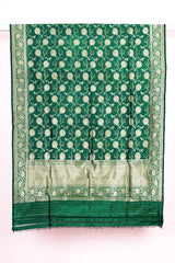 Avocado Green Handwoven Banarasi Silk Dupatta - Chinaya Banaras