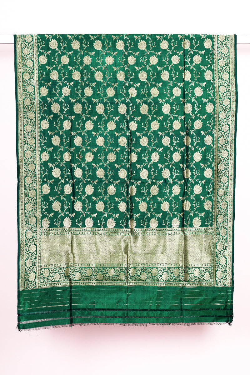 Avocado Green Handwoven Banarasi Silk Dupatta