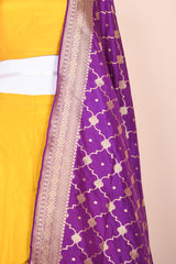Sunflower Yellow Handwoven Chiniya Silk Lehenga Set