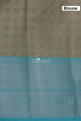 Olive Green Woven Banarasi Kora Saree