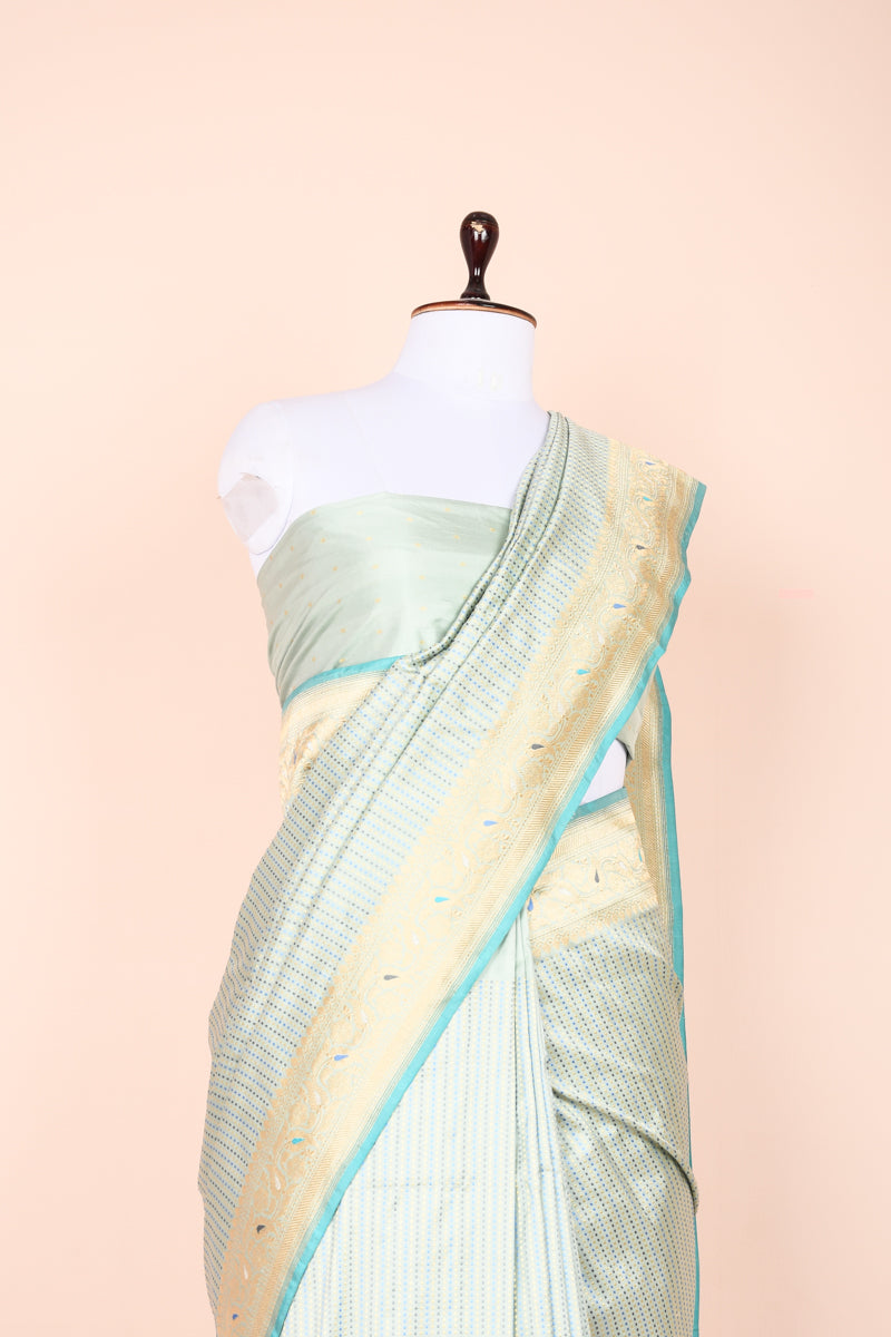 Baby Blue Handwoven Banarasi Silk Saree