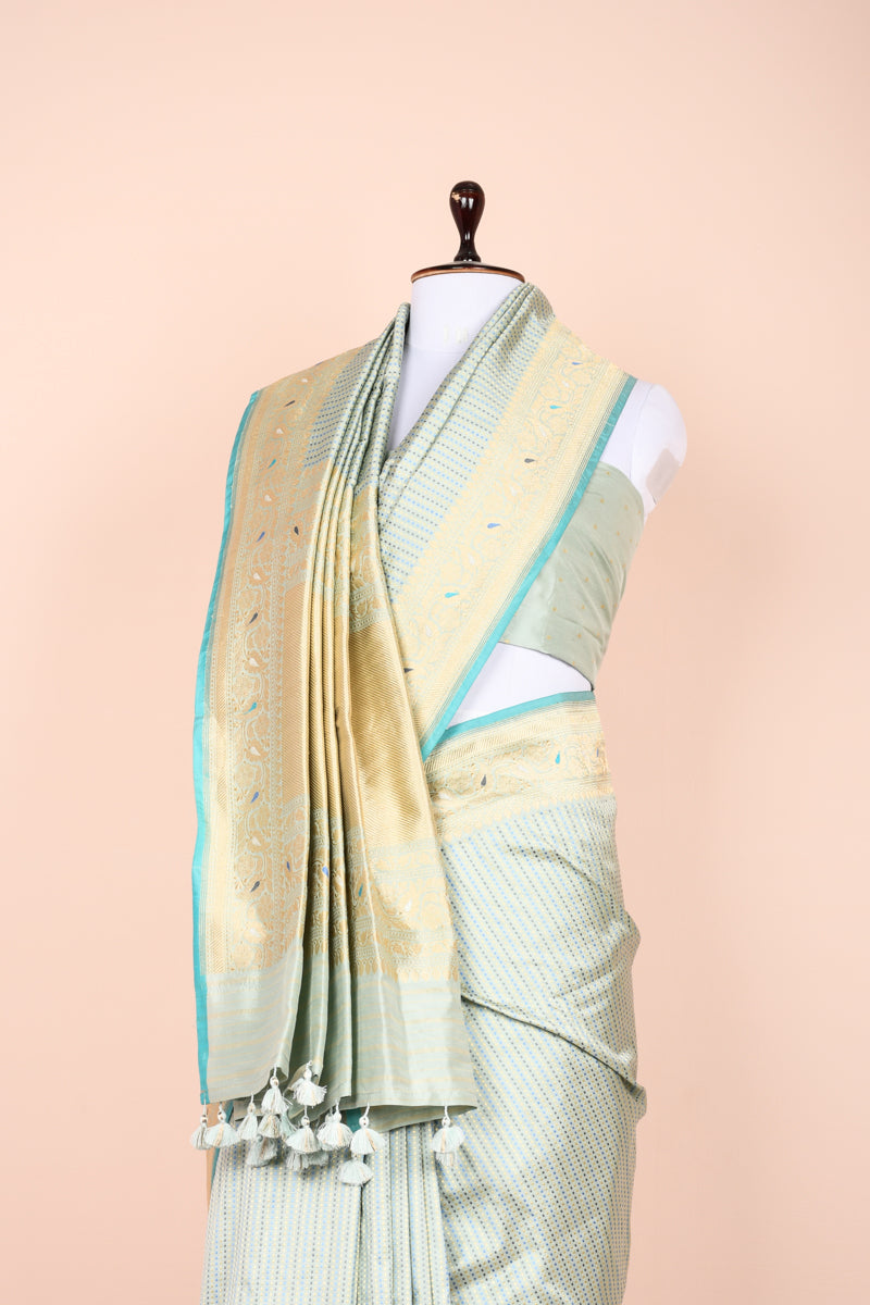 Baby Blue Handwoven Banarasi Silk Saree