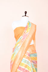 Zig-Zag Rangkat Woven Organza Silk Saree - Chinaya Banaras