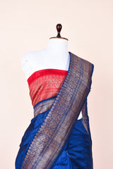 Royal Blue Handwoven Raw Silk Saree