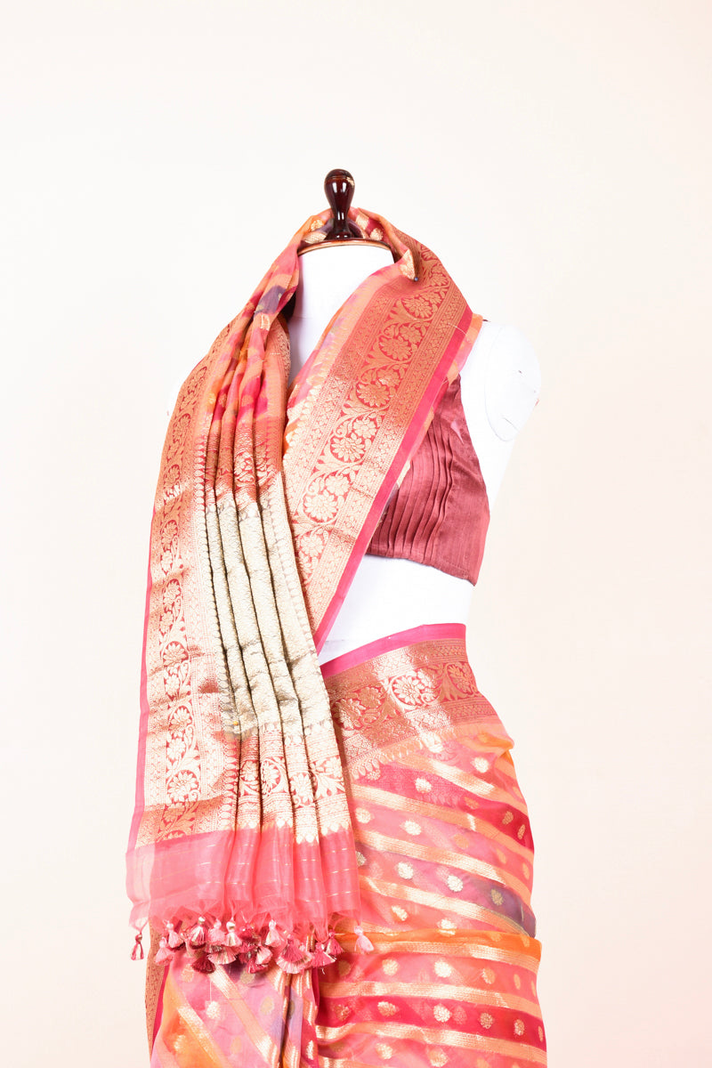 Rangkat Banarasi Organza Silk Saree - Chinaya Banaras