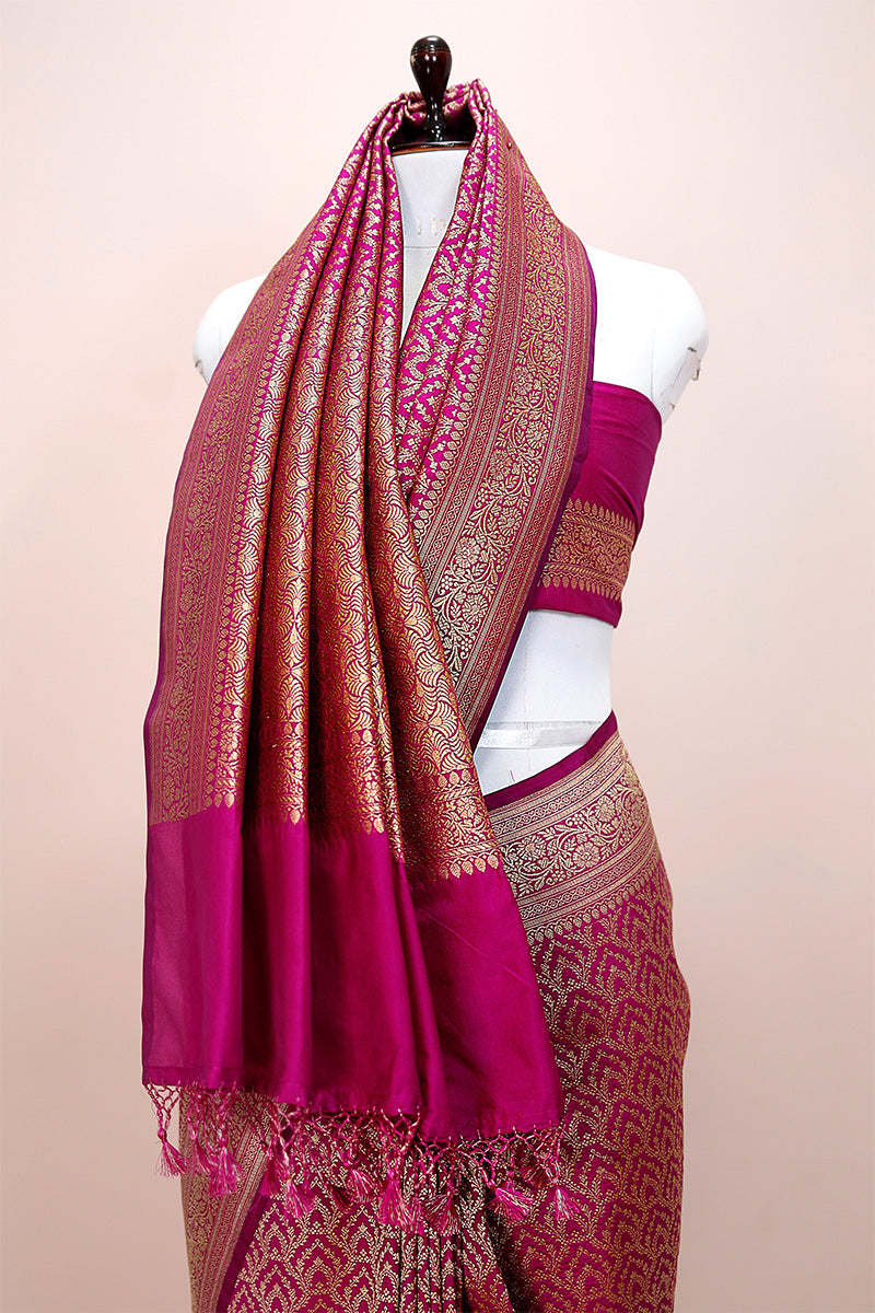 Imperial Purple Ethnic Woven Casual Silk Saree