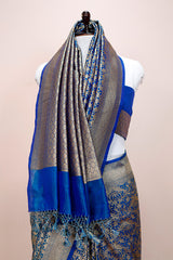 Orchid Blue Jaal Woven Casual Silk Saree