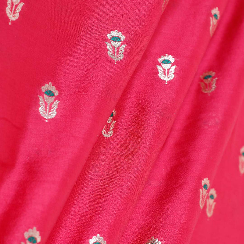 Pink Handwoven Mulberry Silk Fabric At Chinaya Banaras