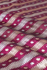 Tyrian Purple Handwoven Banarasi Silk Fabric - Chinaya Banaras