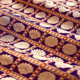 Purple Handwoven Banarasi Silk Fabric by Chinaya Banaras