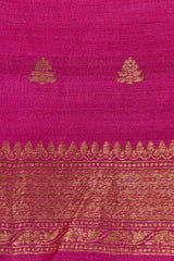 Magenta Pink Handwoven Tussar Silk  Co-ord Dress Material
