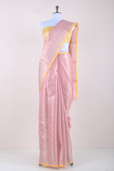 Sulata Mitra In Rose Pink Woven Banarasi Cotton Saree