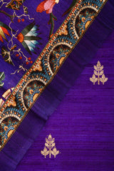 Violet Handwoven Raw Silk Dress Material