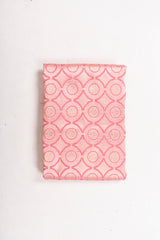 Rose Pink Geometrical Handwoven Banarasi Silk Fabric  By Chinaya Banaras