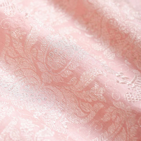 Pastel Pink Handwoven Banarasi Silk Fabric