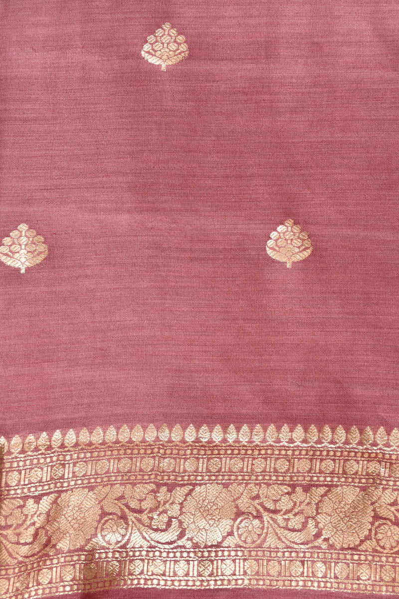 Mauve Handwoven Chiniya Silk Co-Ord Dress Material