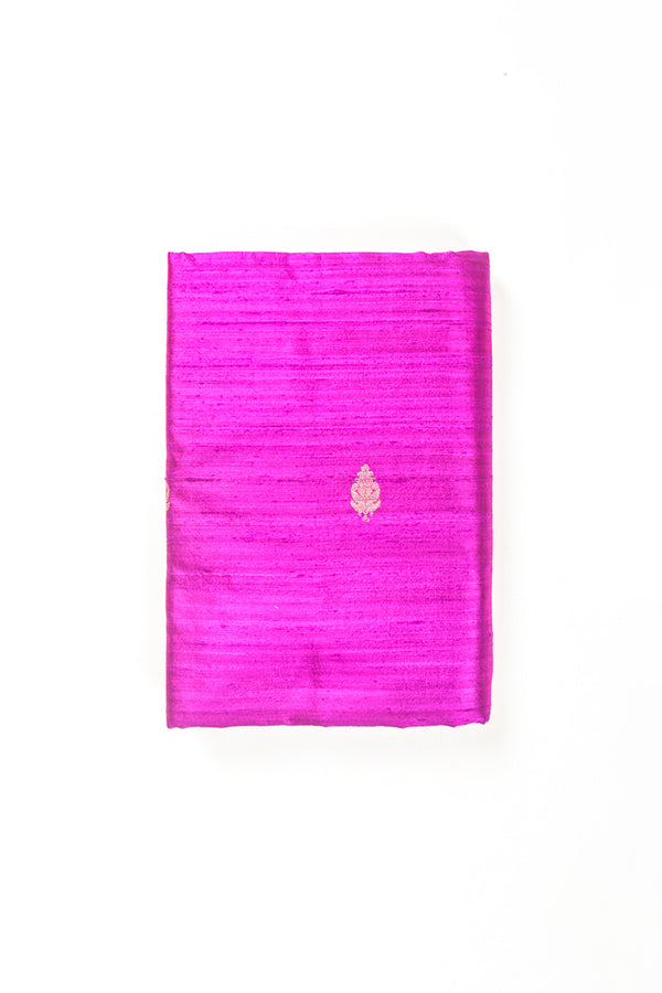 Violet Magenta Kadhwa Weave Raw Silk Fabric