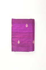 Purple Kadhwa Weave Raw Silk Fabric