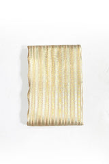 Beige Striped Woven Banarasi Silk Fabric - Chinaya Banaras