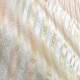 Beige Striped Woven Banarasi Silk Fabric At Chinaya Banaras