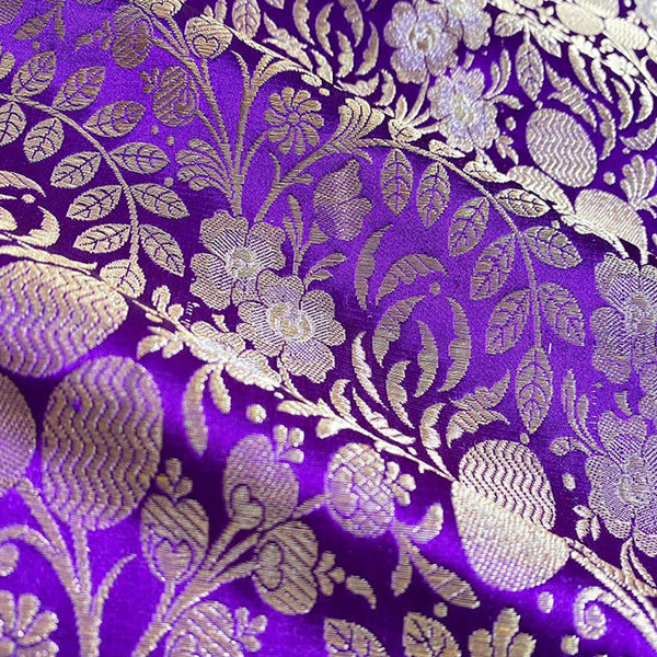 Purple Handwoven Satin Silk Fabric At Chinaya Banaras