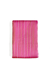 Magenta Pink Striped Woven Banarasi Silk Fabric - Chinaya Banaras