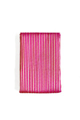 Magenta Pink Striped Woven Banarasi Silk Fabric