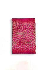 Deep Magenta Pink Handwoven Satin Tissue Silk Fabric