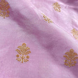Rose Pink Kadhwa Woven Banarasi Katan Silk Fabric