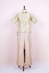 Beige Woven Brocade & Raw Silk Co-ord Set
