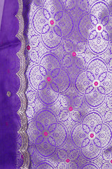 Deep Purple Woven Banarasi Silk Suit Set