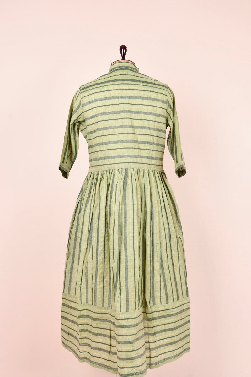Castleton Green Striped Woven Cotton Dress