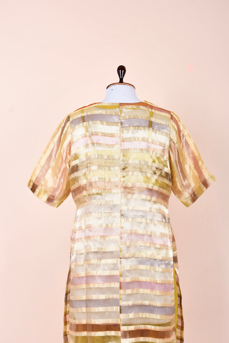 Daffodil Yellow Rangkat Tissue Silk Kurta Set