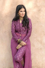 Violet Purple Mulberry & Georgette  Silk Co-Ord Set