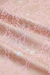 Baby Pink Handwoven Banarasi Silk Fabric - Chinaya Banaras