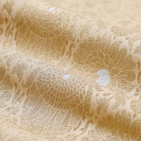 Products Beige Handwoven Banarasi Silk Fabric