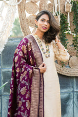 Beige Tissue Silk Kurta Set - Chinaya Banaras
