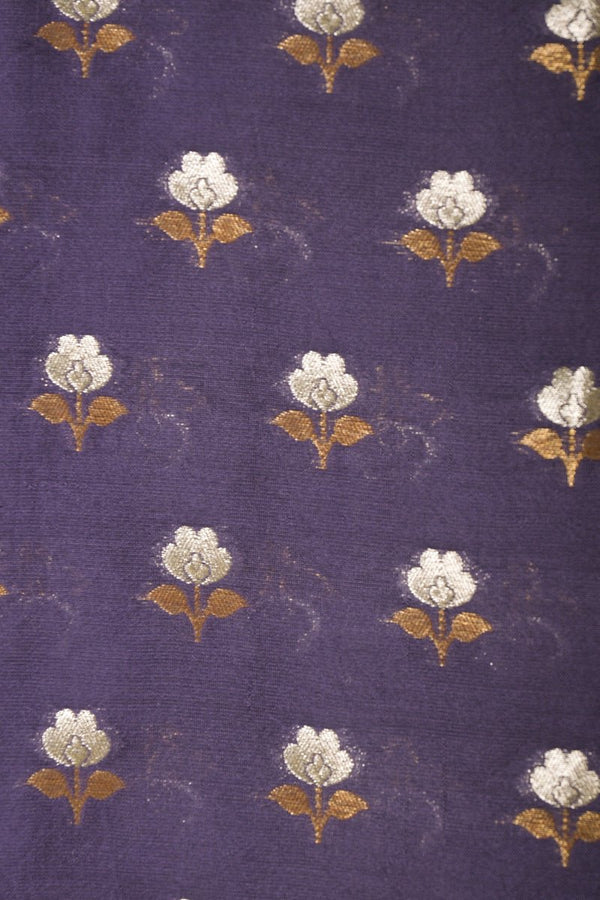 Blueberry Woven Mulberry Silk Dress Material - Chinaya Banaras