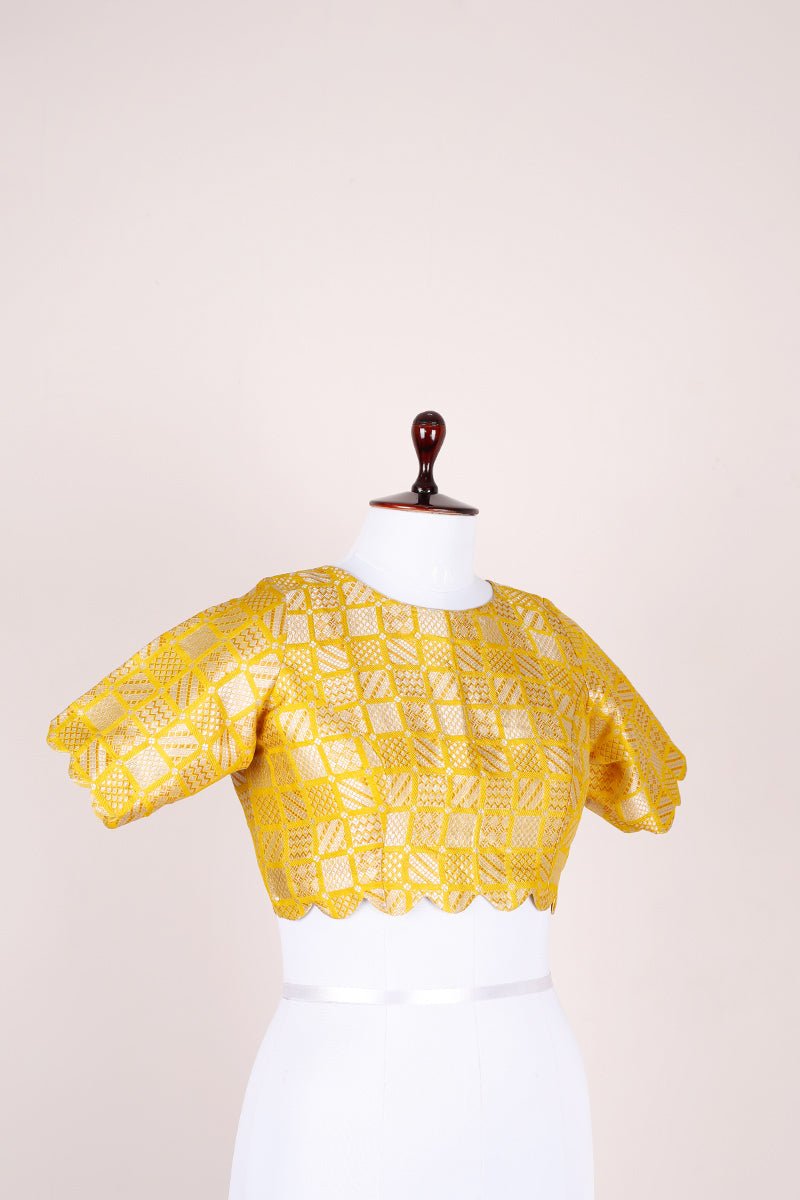 Handwoven Banarasi Silk Blouse On Mannequin