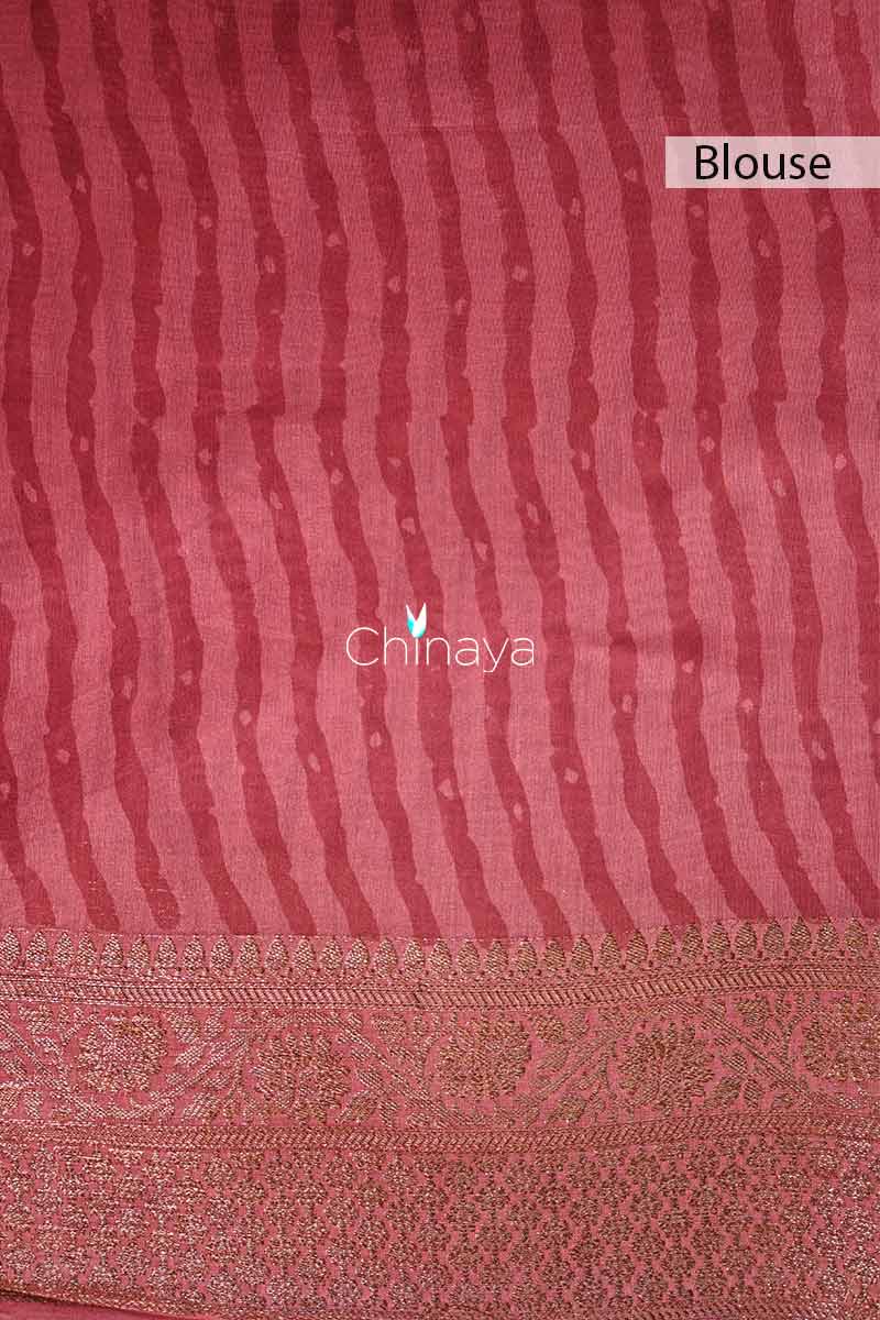 Caramel Coco Muave Floral Printed Chanderi Silk - Chinaya Banaras
