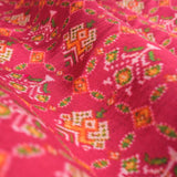 Pink Patola Printed Chiniya Silk Fabric At Chinaya Banaras