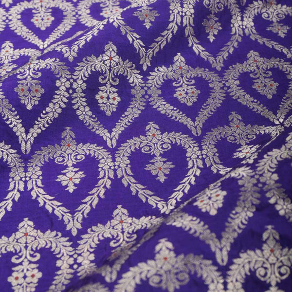 Deep Purple Banarasi Silk Fabric