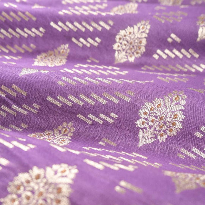 Purple Handwoven Mulberry Silk Fabric At Chinaya Banaras