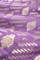 Deep Purple Handwoven Mulberry Silk Fabric - Chinaya Banaras