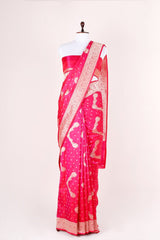 Elegant Magenta Pink Handwoven Banarasi Silk Saree - Chinaya Banaras