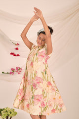 Floral Delight Cotton Dress - Chinaya Banaras